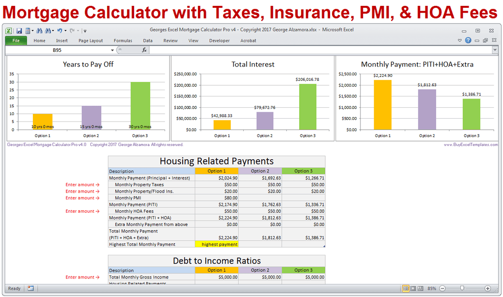 maximum mortgage calculator pmi