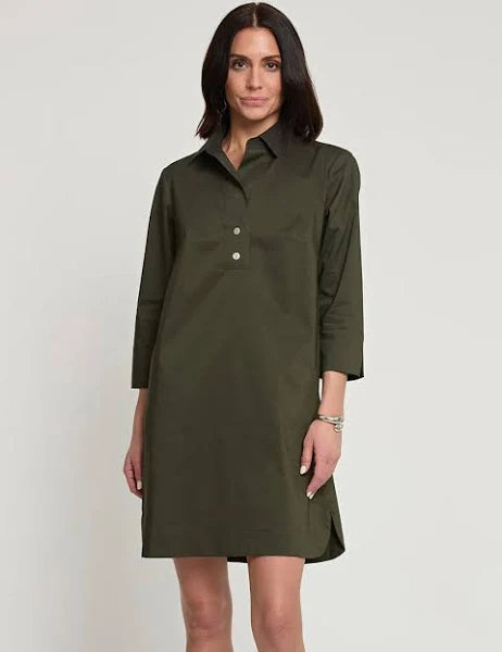 Aileen Button Back Dress - Oregano