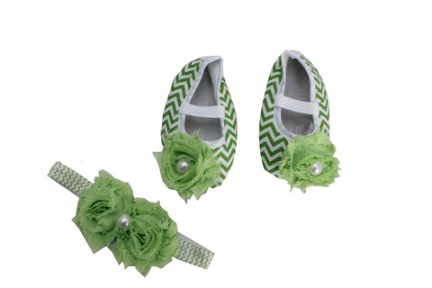 green baby girl shoes