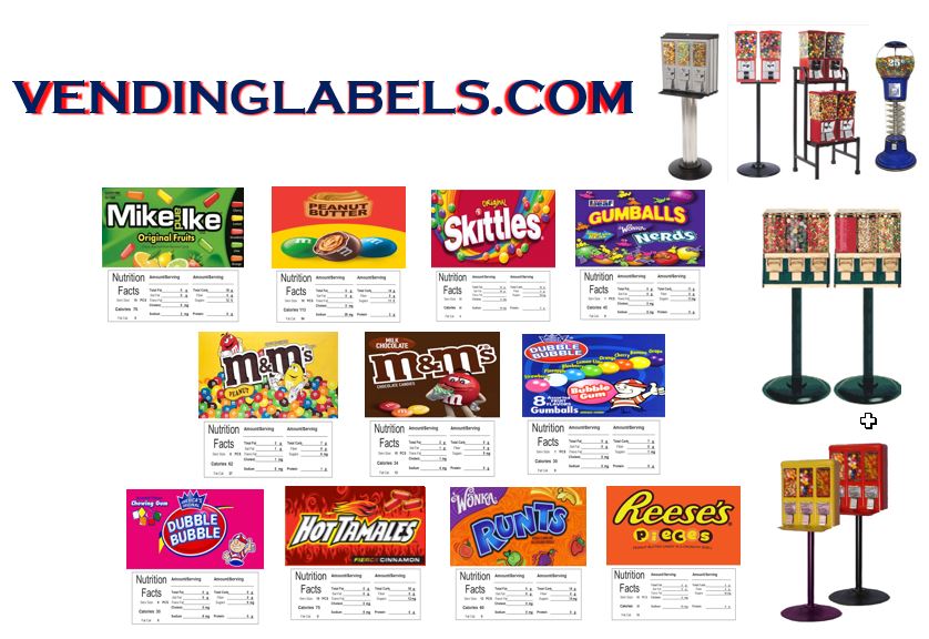 price stickers for candy vending machine vending labels