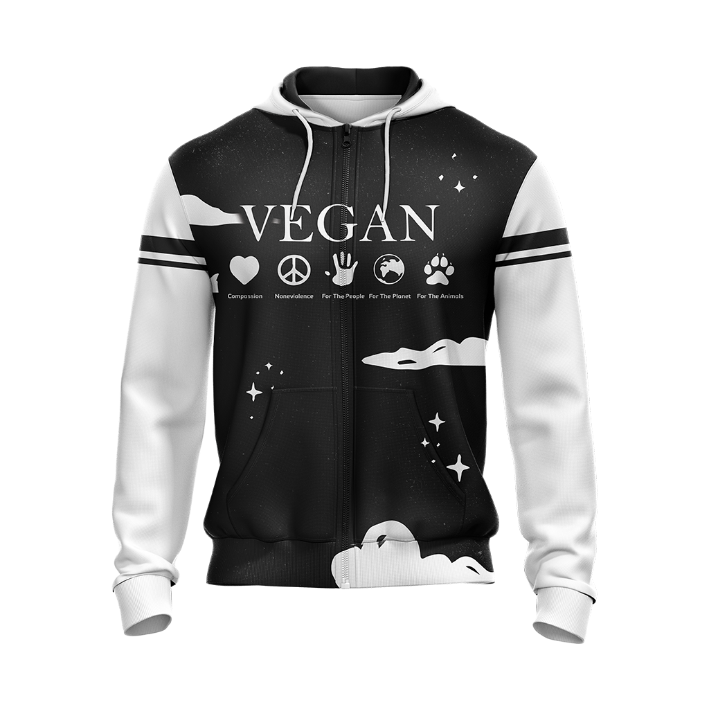 vegan zip up hoodie