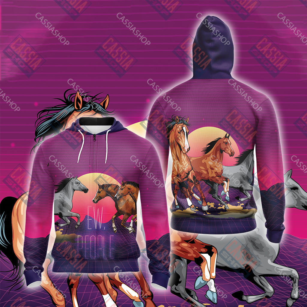 horse zip up hoodie