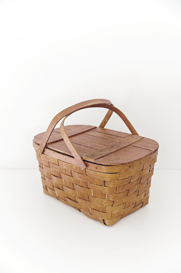 Vintage Wooden Picnic Basket - Heirloomed