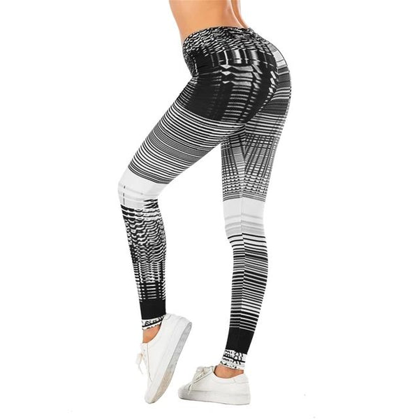 Black and White Grid Pattern Leggings - Too Sweet Too Chic Premium Leggings