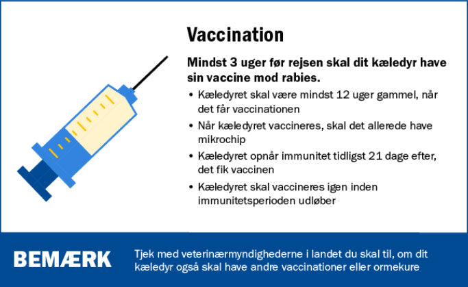 Vaccination - rejs med kæledyr