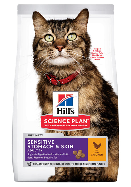 Hills skin & stomach, kattefoder m/ kylling (følsom hud & ma – med