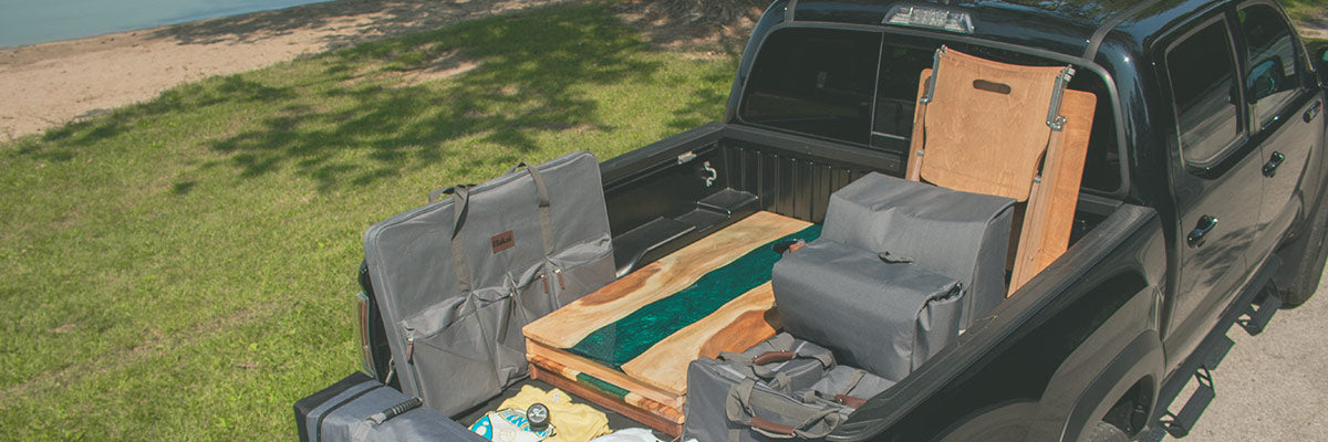 truck bed full of outdoor games