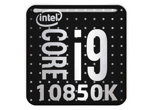 Intel Core I9 10850k 1x1 Chrome Effect Domed Case Badge Sticker Lo Sticker Library 8447