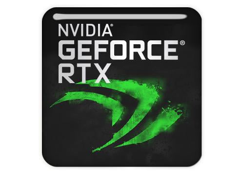 Nvidia Geforce Rtx 1x1 Chrome Effect Domed Case Badge Sticker Logo Sticker Library 2962