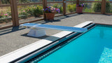 Salt Pool Jump System With 8 Foot TrueTread Board - White Stand and White Board and Blue TrueTread
