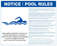 Missouri and South Dakota Pool Rules With Graphic Sign - 30 x 24 Inches on Heavy-Duty Aluminum