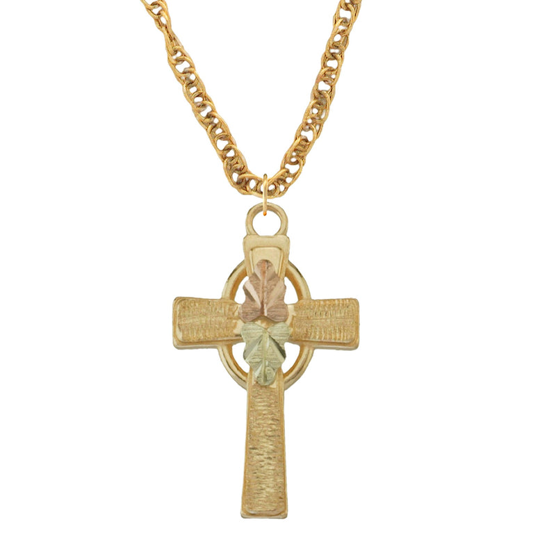 Children's Black Hills Gold Cross Pendant & Necklace