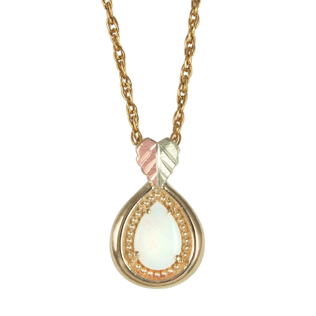 Beautiful Opal Pendant & Necklace - Black Hills Gold