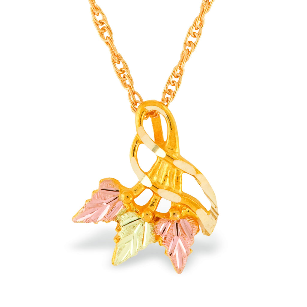 Triple Leaves Pendant & Necklace - Black Hills Gold