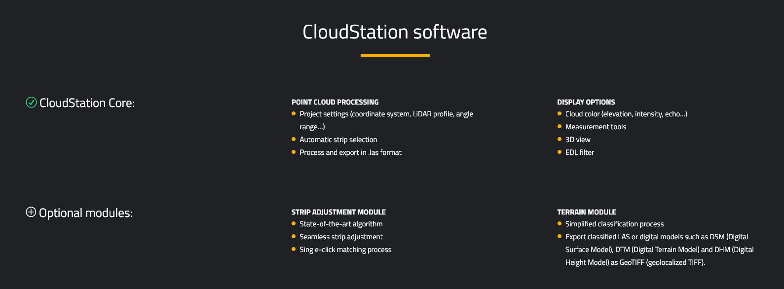 YellowScan CloudStation Features