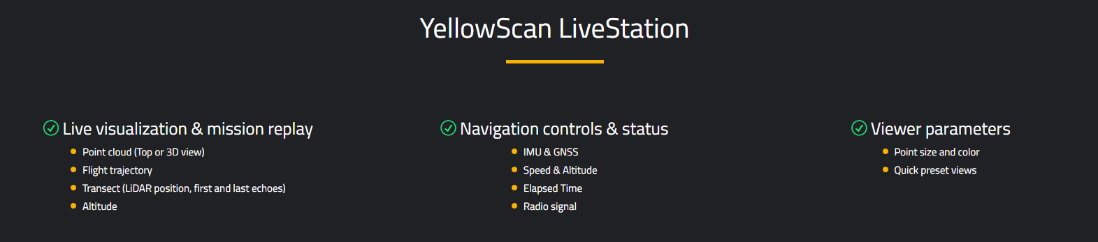 YellowScan LiveStation Features