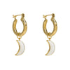 Gold Mini Hoops with Detachable Moons