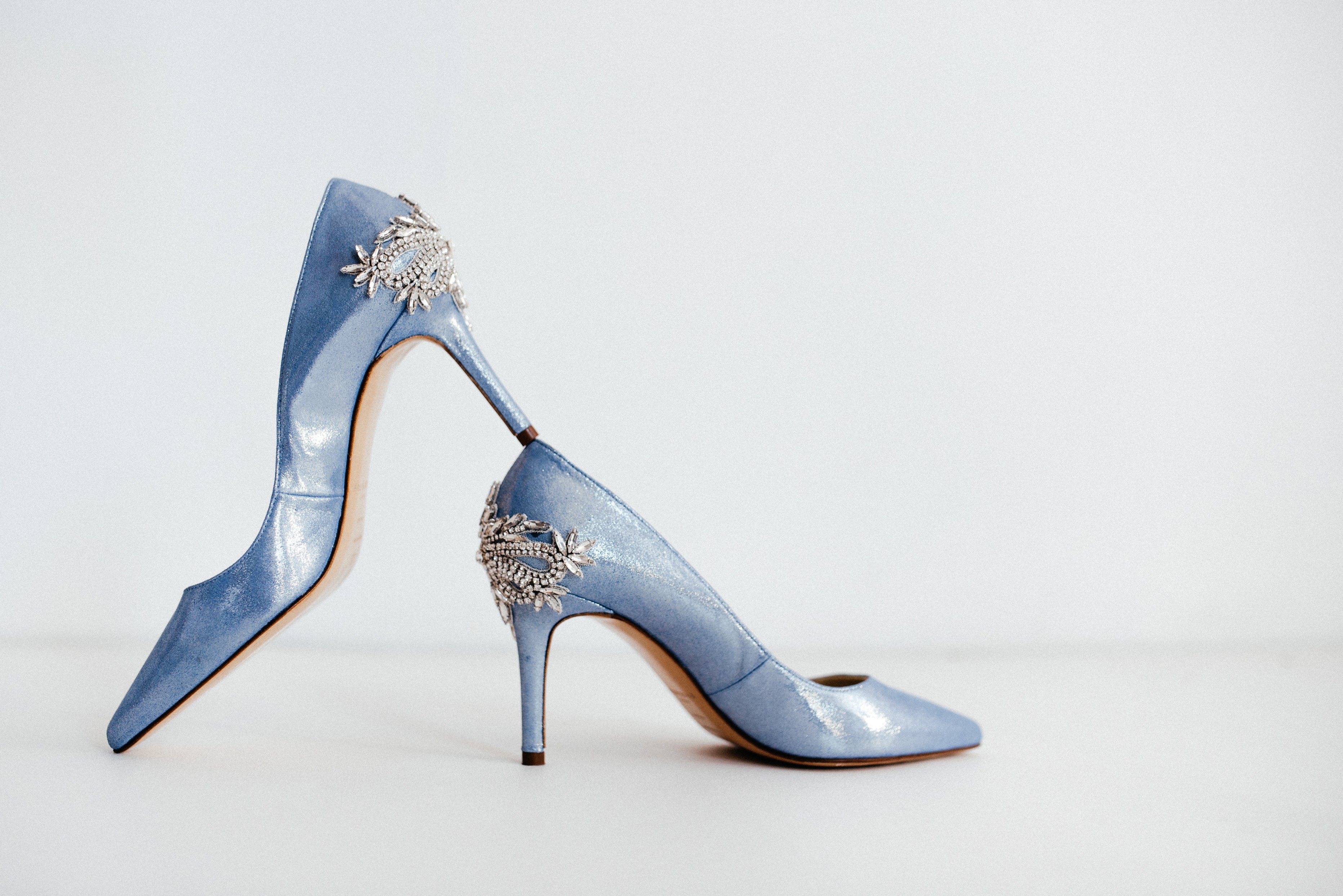 silver blue shoes