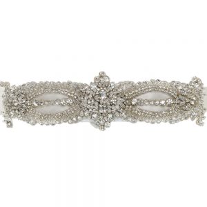 Image of Freya Rose belt style Astoria with swarovski crystal to wear with bridal gown, close up shot