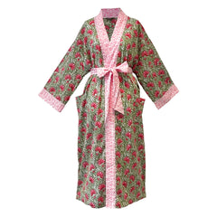 pink and green kimono