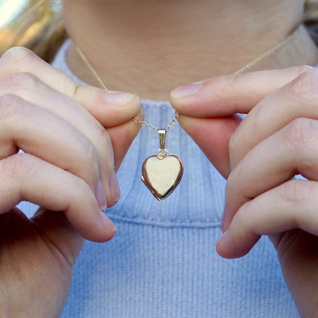 Heart Locket Necklace 9ct Solid Gold – Lime Tree Design