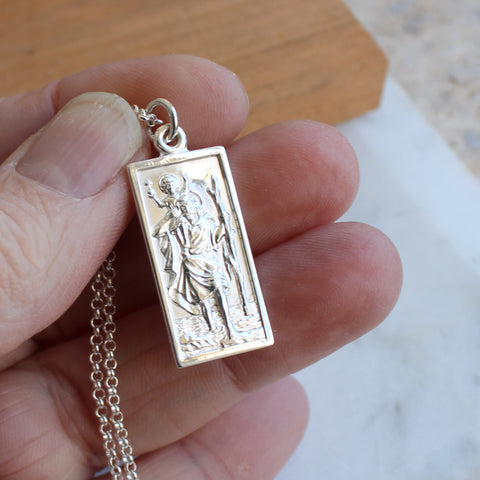18K Yellow gold St Christopher Pendant with 18K Yellow Gold Chain -  Christal Gold Designs Jewellery