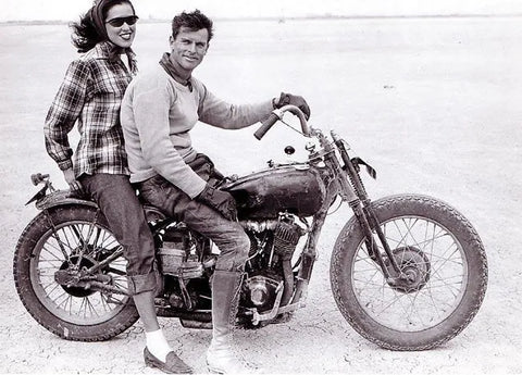Jack Kerouac riding his bobber.