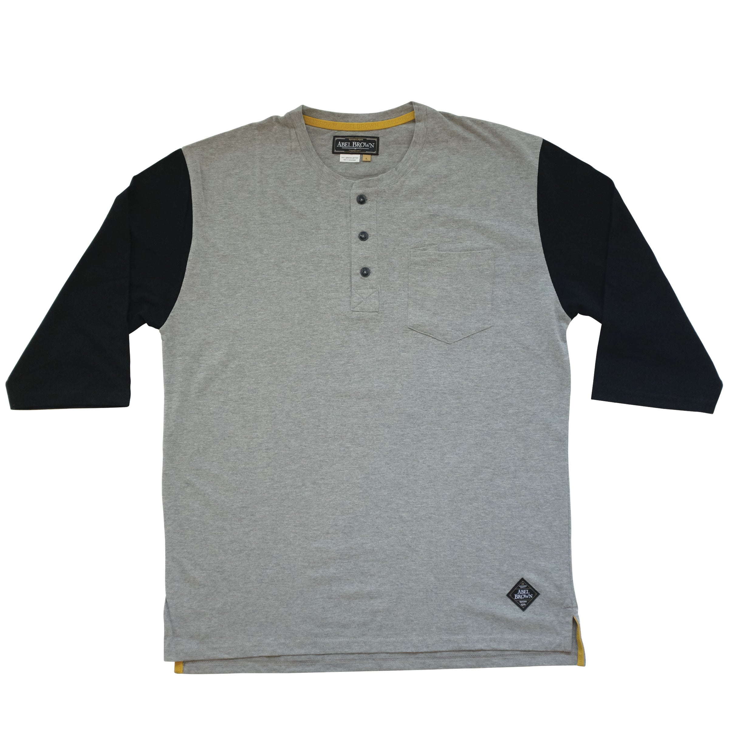 henley shirt 3/4 sleeve