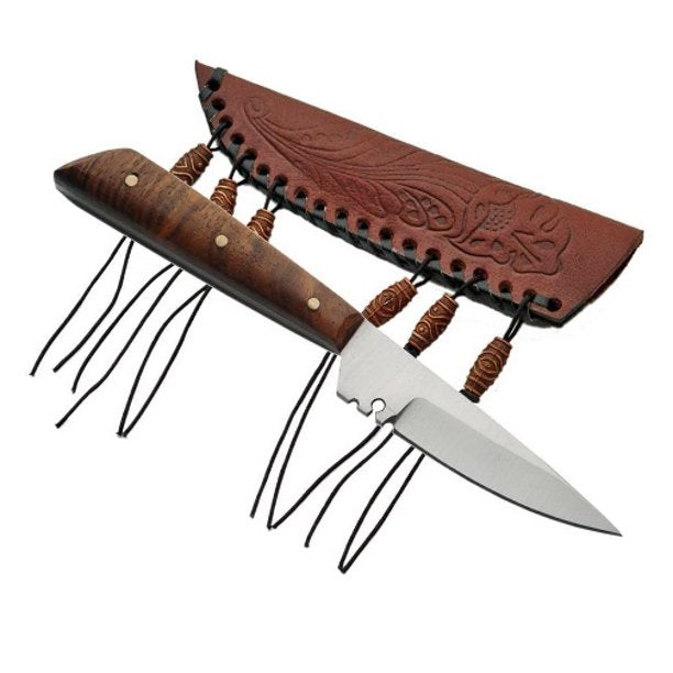 5.75" PATCH KNIFE FIXED BLADE WOOD HUNTING POCKET-img-0
