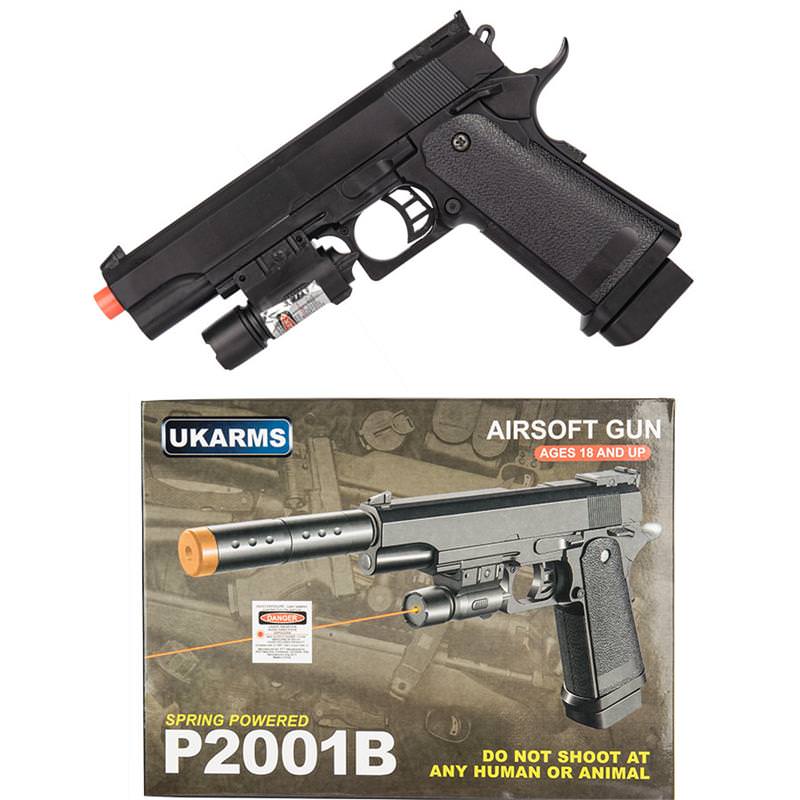P2001B Airsoft Spring Powered Army 1911 Laser FPS 180-img-0
