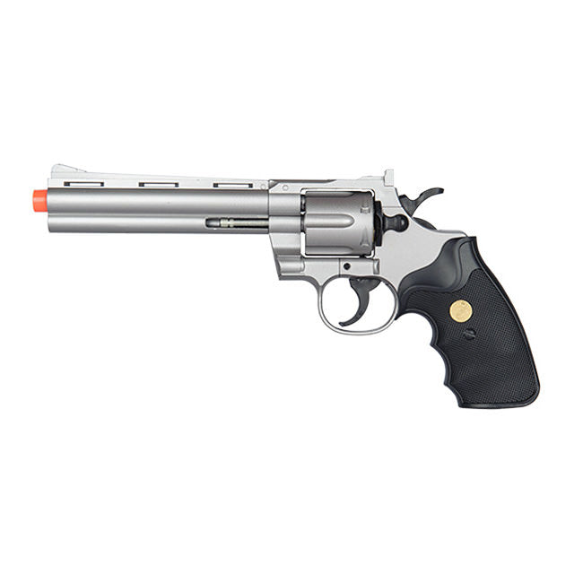 G36B Spring Powered Airsoft Revolver Old West Silver-img-0