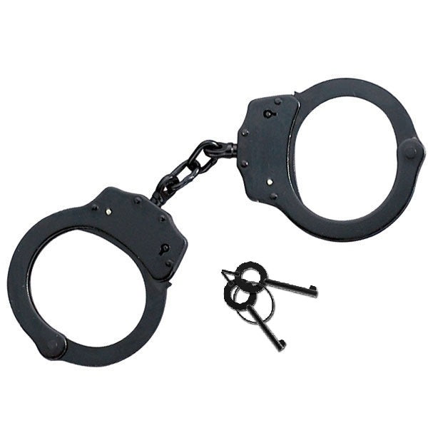 Professional Police H&cuffs Black Double Lk 2 Keys-img-0