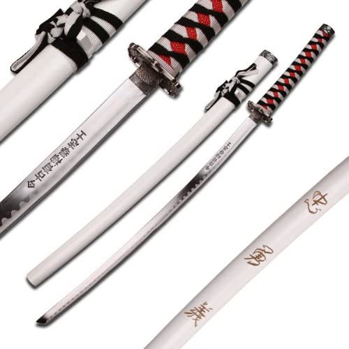 SW-68LWH DECORATIVE SAMURAI SWORD 40" OVERALL WHITE-img-0