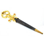 10.5" Renaissance Scissors Dagger Gold Color Handle with Sheath 6930