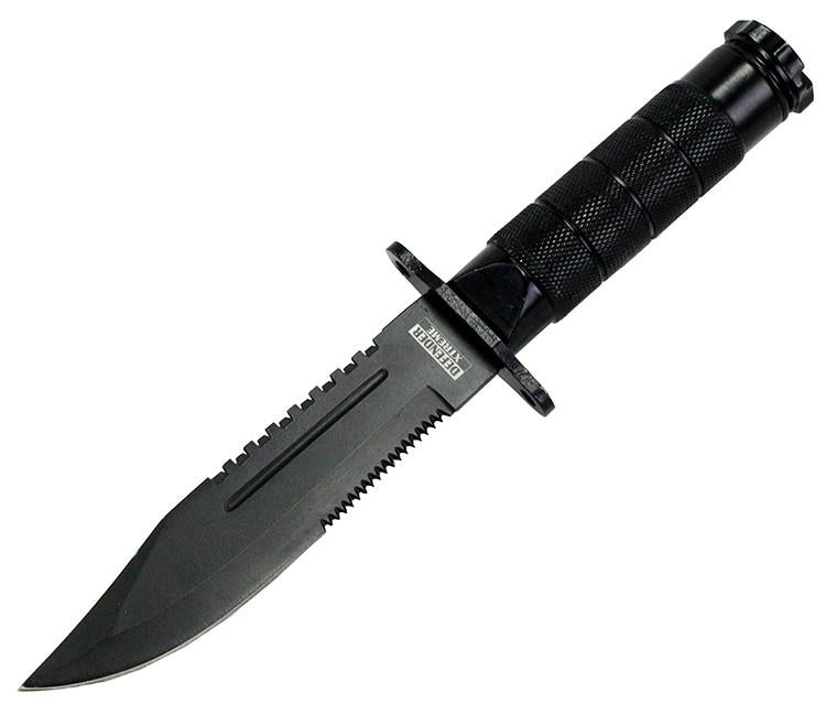 8.5" Heavy Duty Black Mini Survival Knife w Sheath-img-0