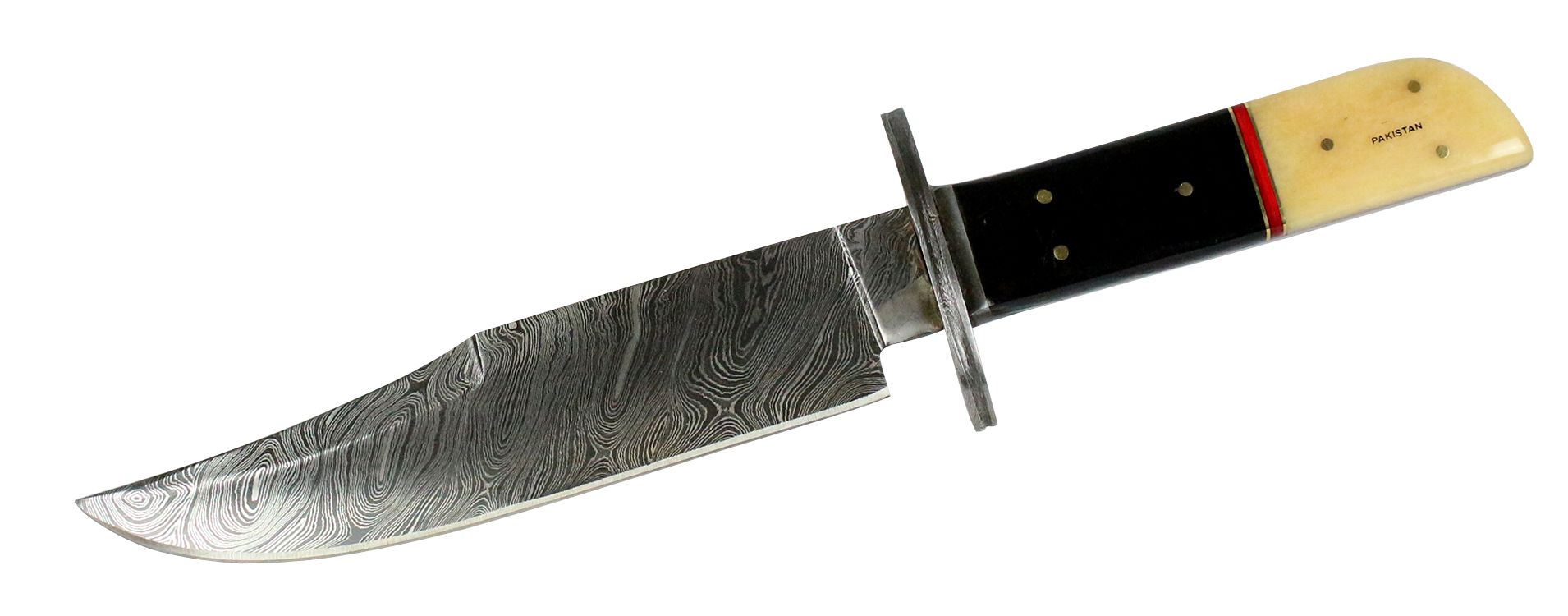  12.5" Damascus Steel Horn Hunting Knife H& Made-img-0