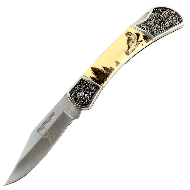  7.5" Folding Knife Wolf & Wilderness  9776-img-0