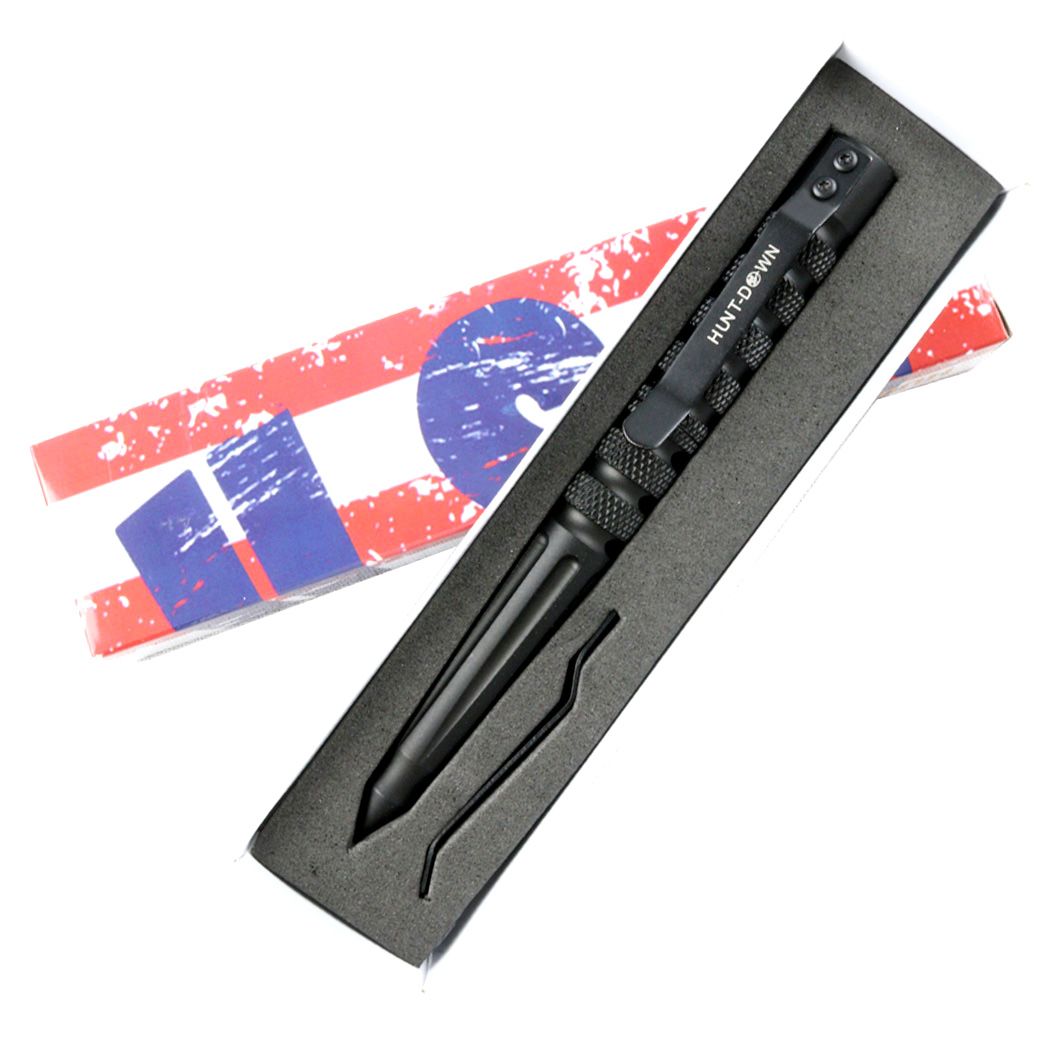 Hunt-Down New Powerful 6" Black Survival Tactical Pen For Self Defense-img-0