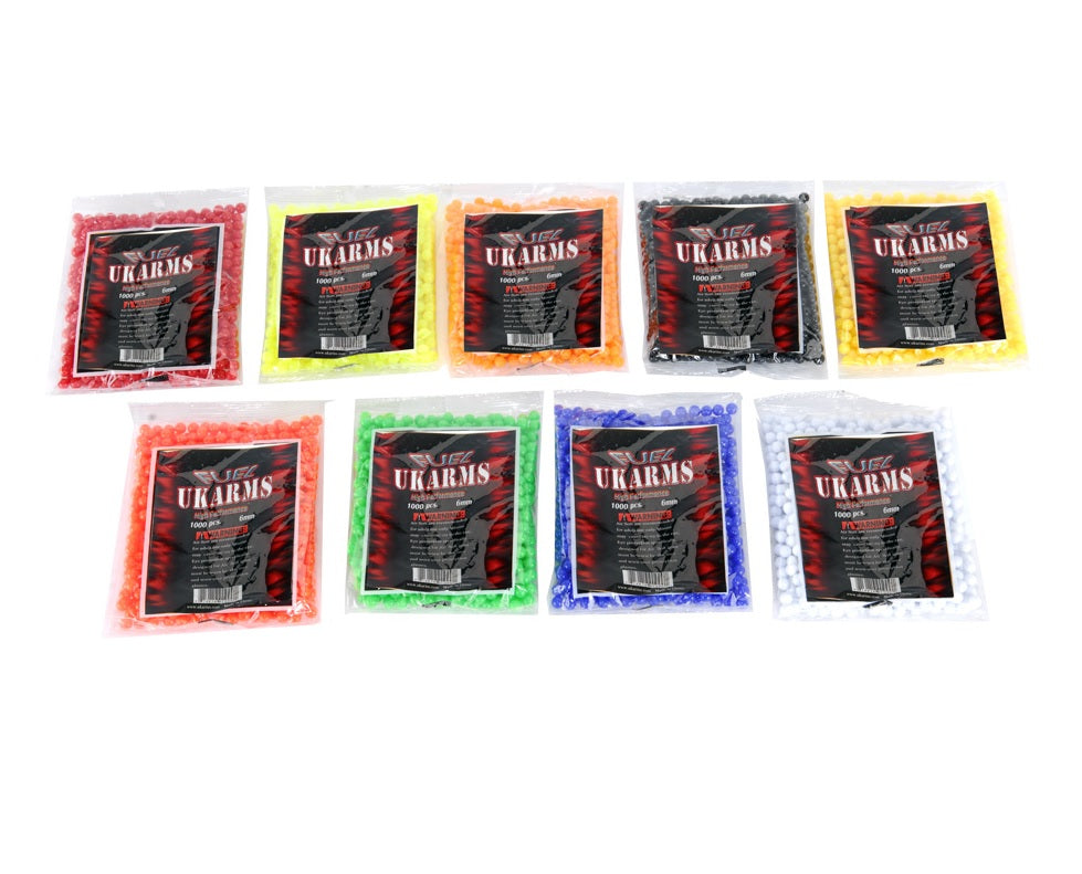1000 Count BBs .12g 6mm Airsoft Gun| Assorted Colors Bags-img-0