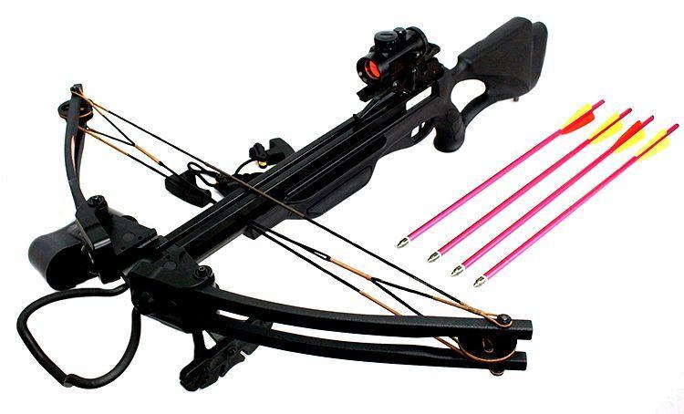 175 LBS Hunting Crossbow Package Red Dot Scope Arrows 285 FPS Rope Cking-img-0
