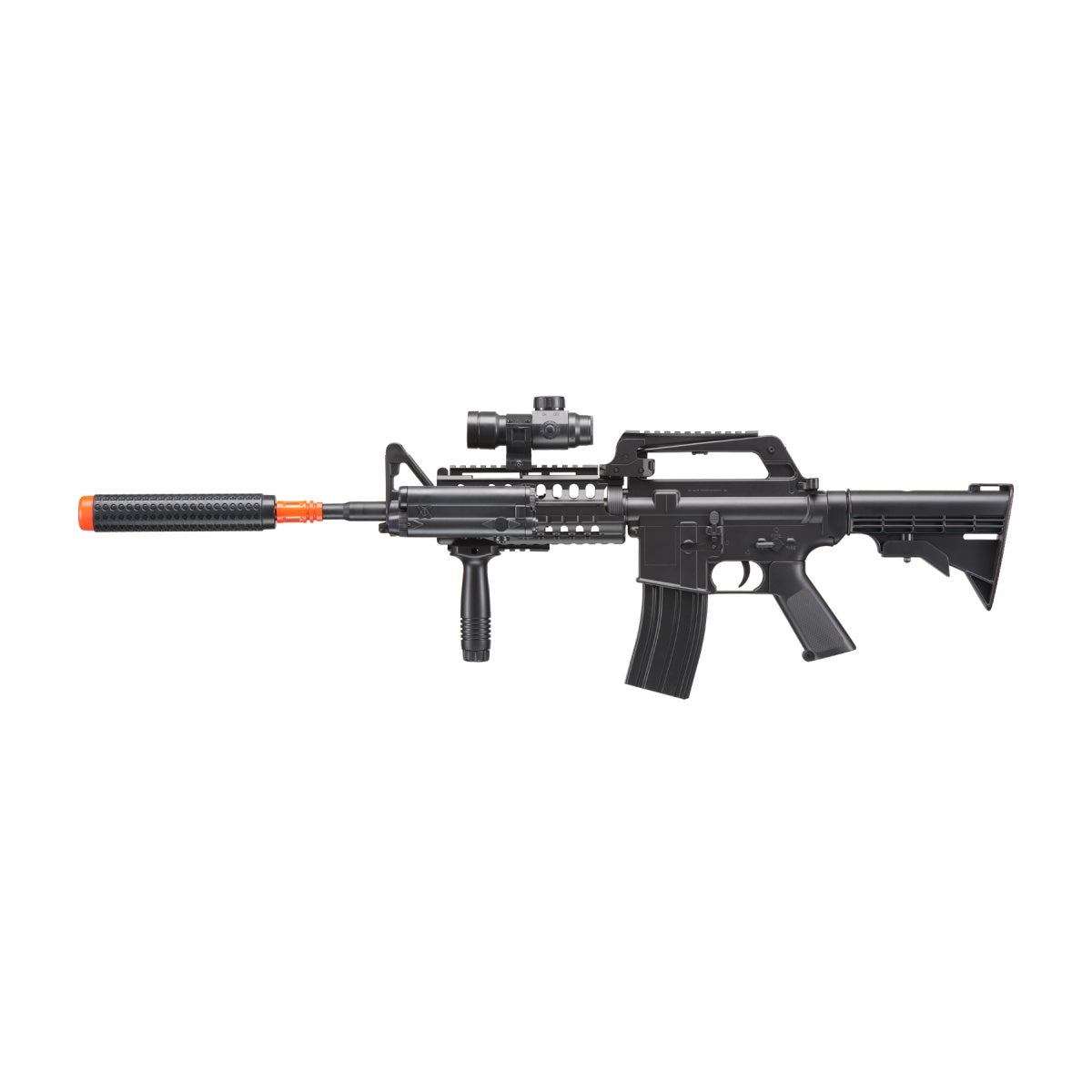 M4 S-System TacSpec Spring Airsoft Rifle Red Dot Scope, Flashlight,Foregrip-img-0