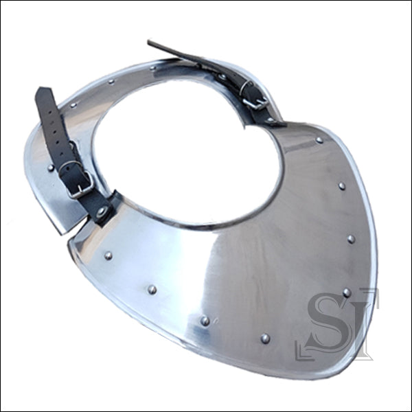 Medieval Gorget Neck Plate Armor 16 Gauge Steel-img-0