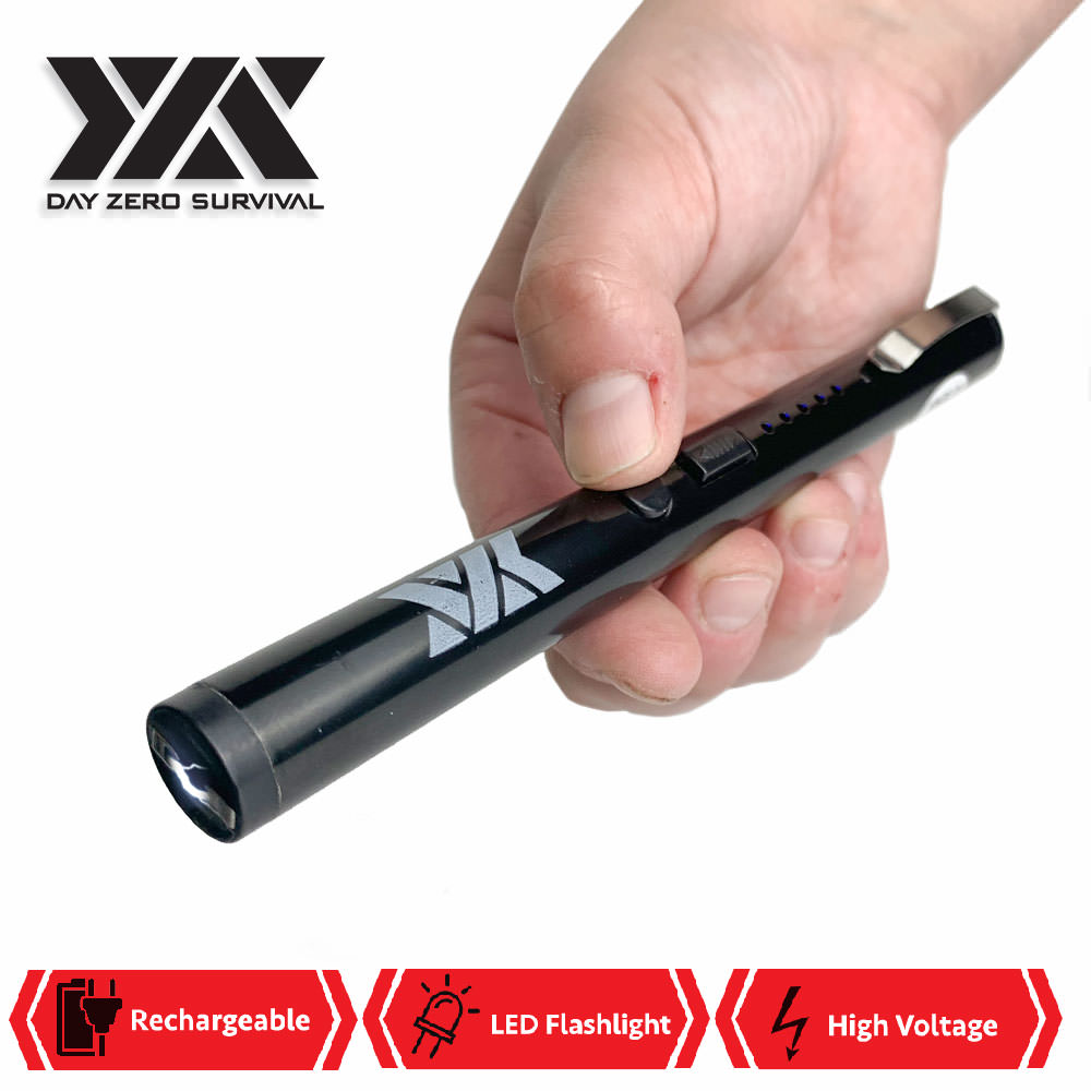  Small Pen Sized 6 Inches Rechargeable Stun Gun Black-img-0