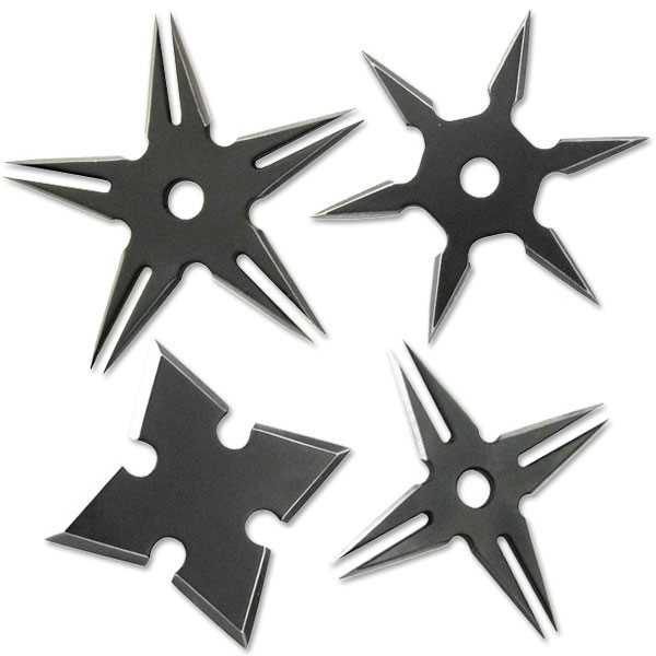 4 PC Ninja Throwing Stars Shuriken Knives