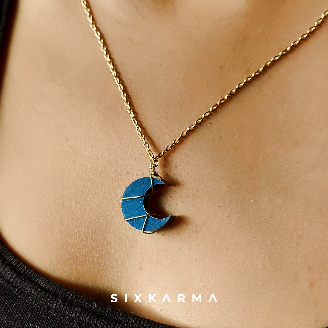 Blue Moon Pendant Full Moon Necklace Glass Photo Blue Outer Space Star  Jewelry Women's Fashion 2019 Handmade Jewelry Wholesale - Necklace -  AliExpress