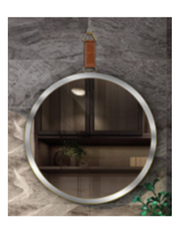 Round LED Mirror c/w Silver Aluminium Frame