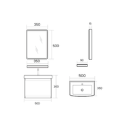 Aluminium Main Basin Cabinet c/w Mirror, Shelf and Rack