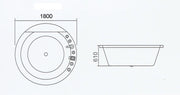 L1800 x W1800 x H610mm