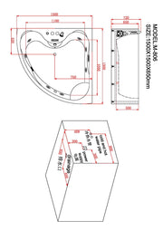 Corner Massage Bath Tub