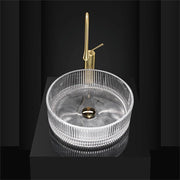 Round Glass Vessel Sink - Transparent